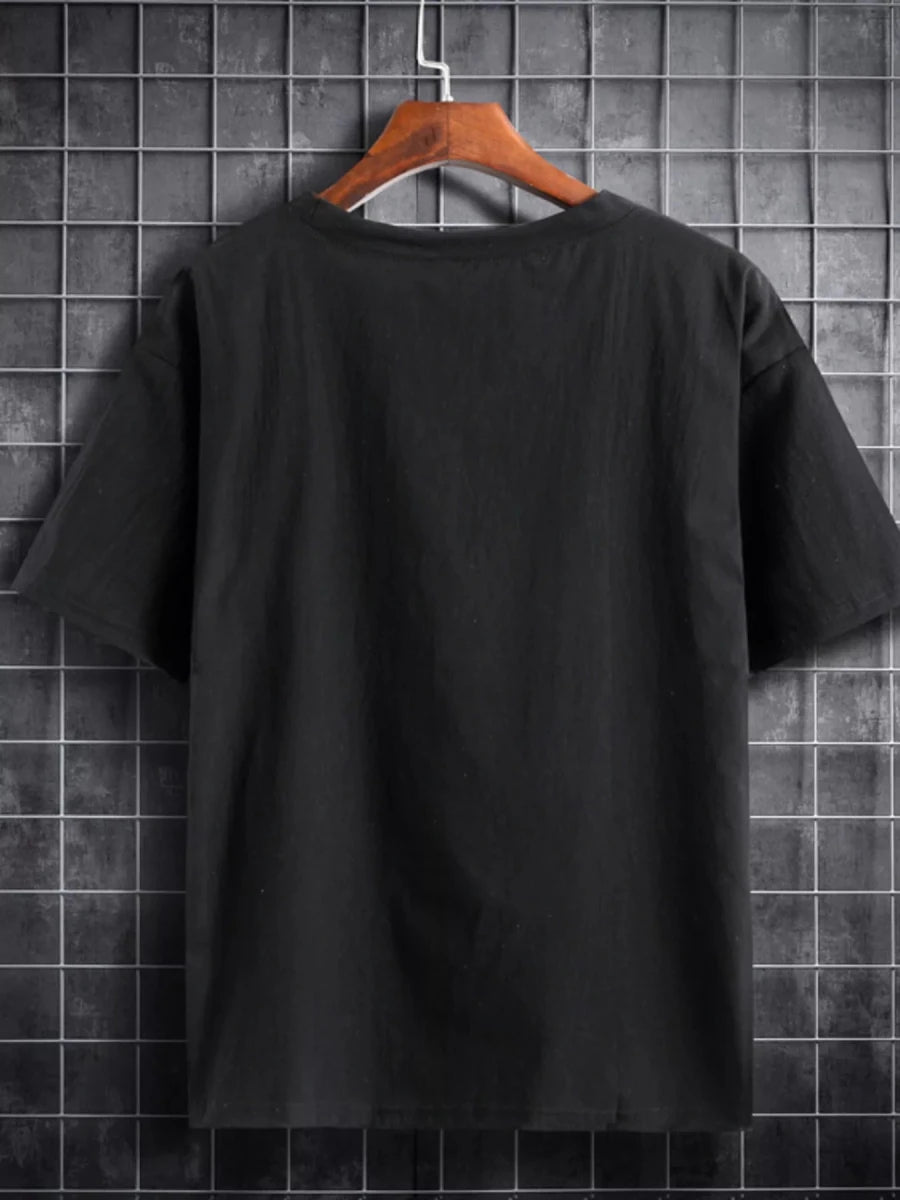 Men's Plus Size Solid Color Short Sleeve T-Shirt - WowStore.live