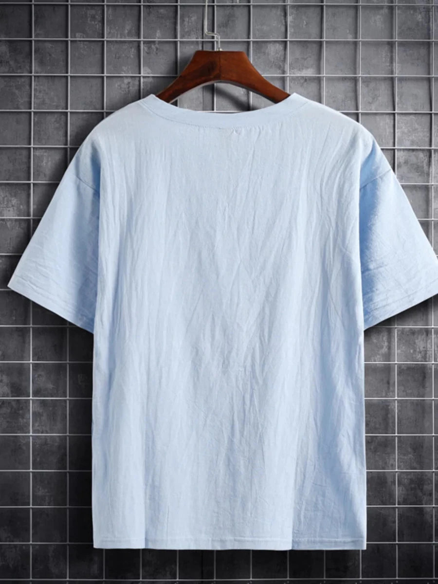 Men's Plus Size Solid Color Short Sleeve T-Shirt - WowStore.live