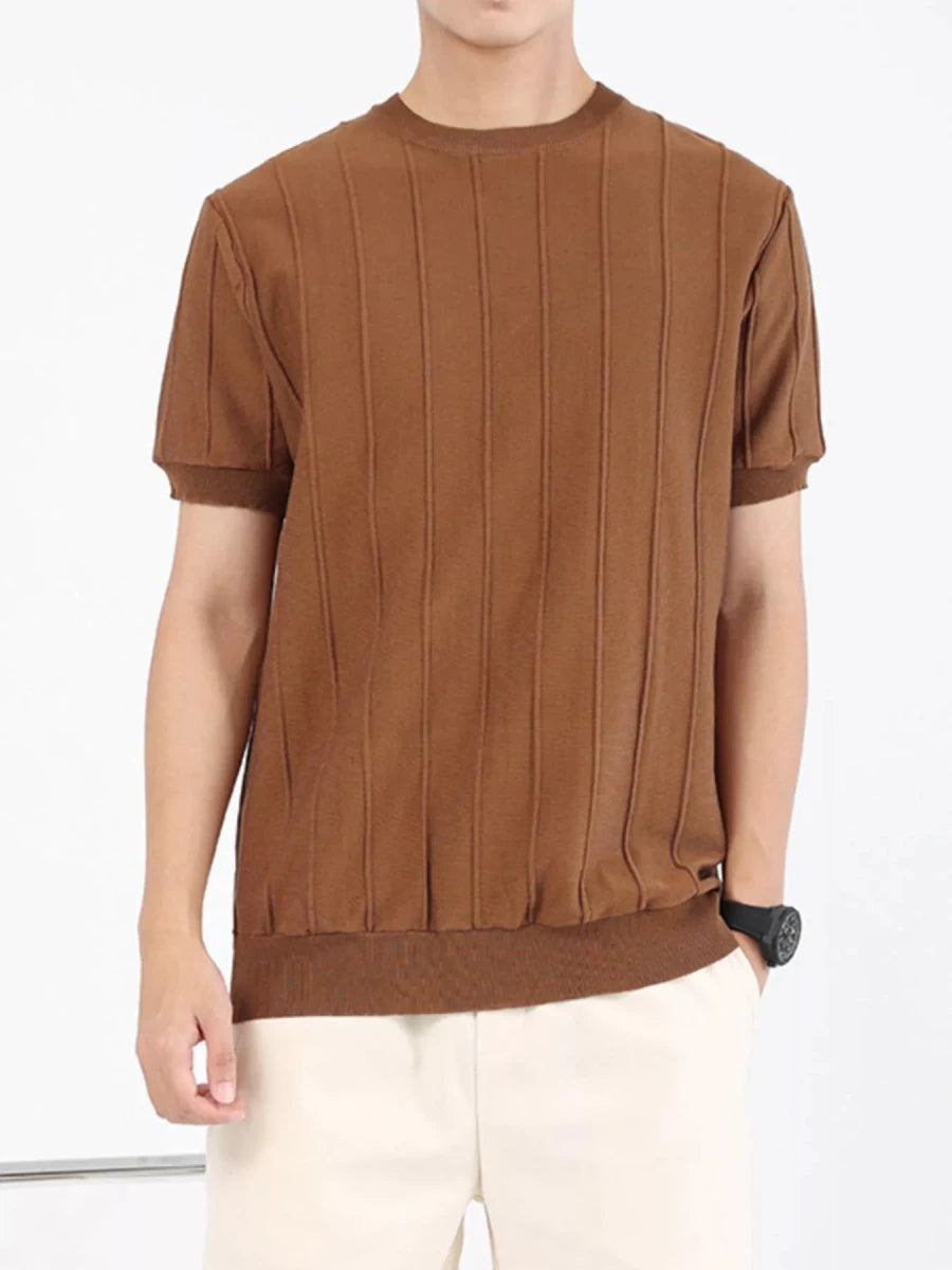 Men's Plus Size Textured Short Sleeve T-Shirt - WowStore.live
