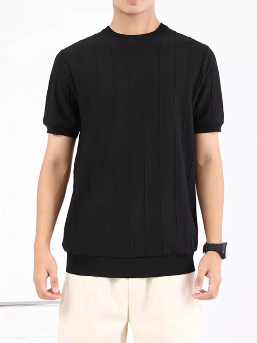 Men's Plus Size Textured Short Sleeve T-Shirt - WowStore.live