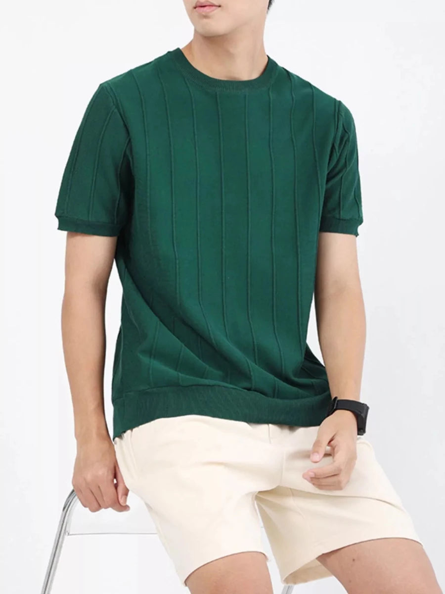 Men's Plus Size Textured Short Sleeve T-Shirt - WowStore.live