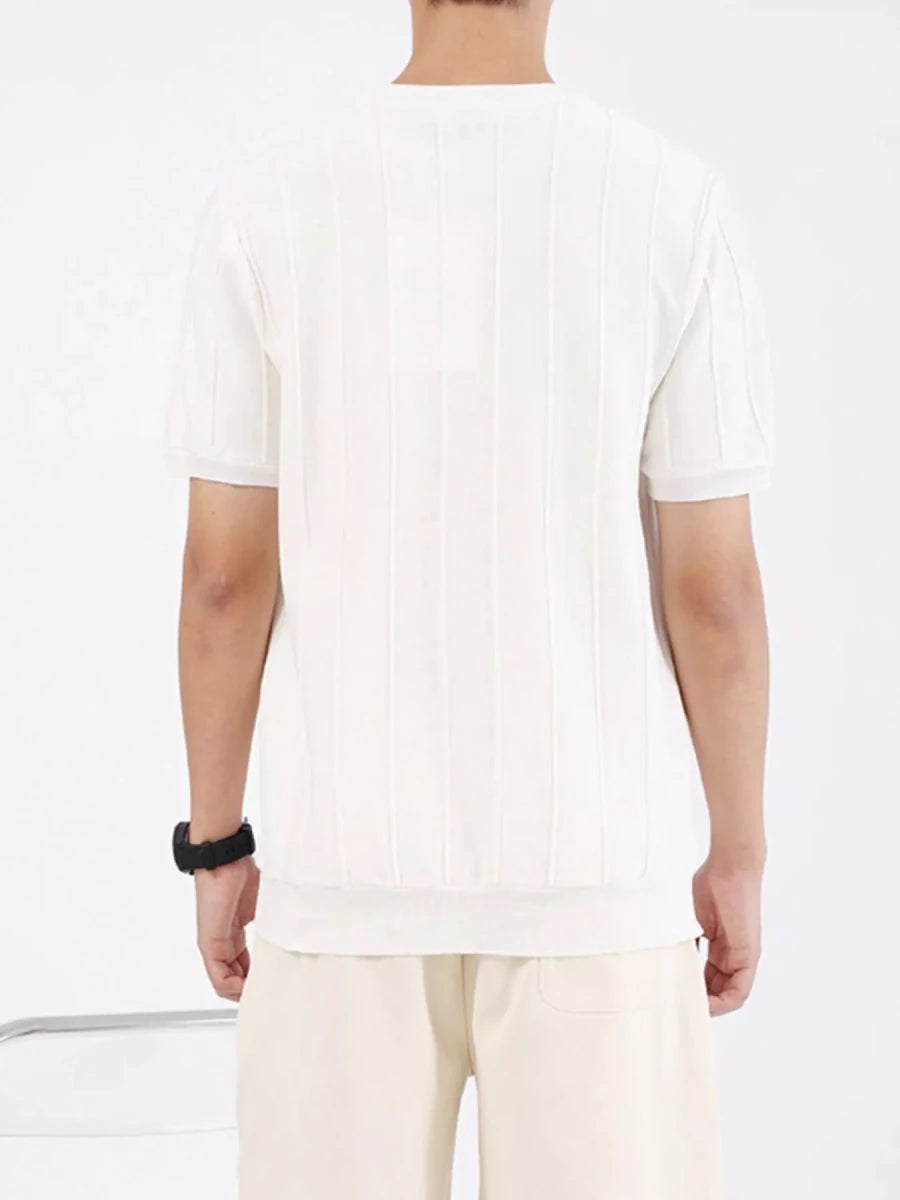 Men's Plus Size Textured Short Sleeve T-Shirt - WowStore.live