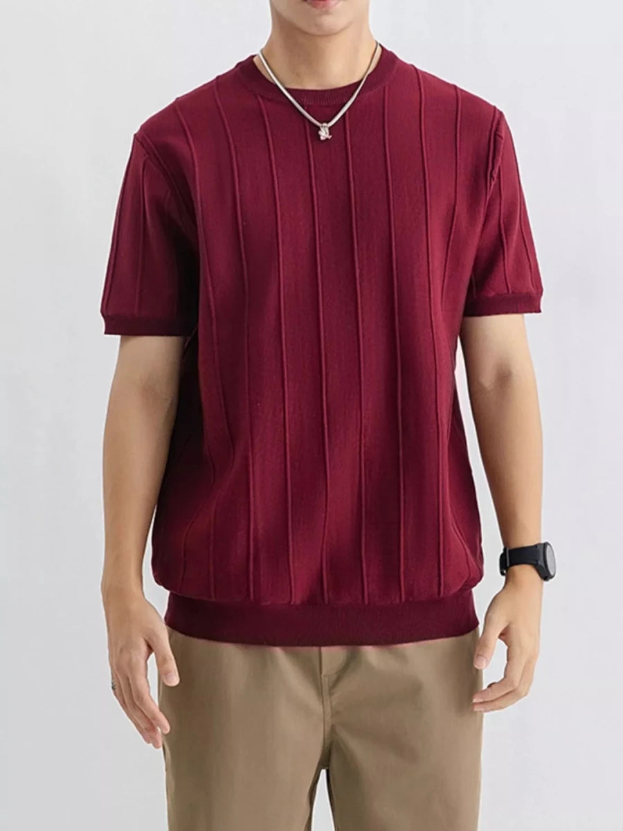 Men's Plus Size Textured Short Sleeve T-Shirt - WowStore.live
