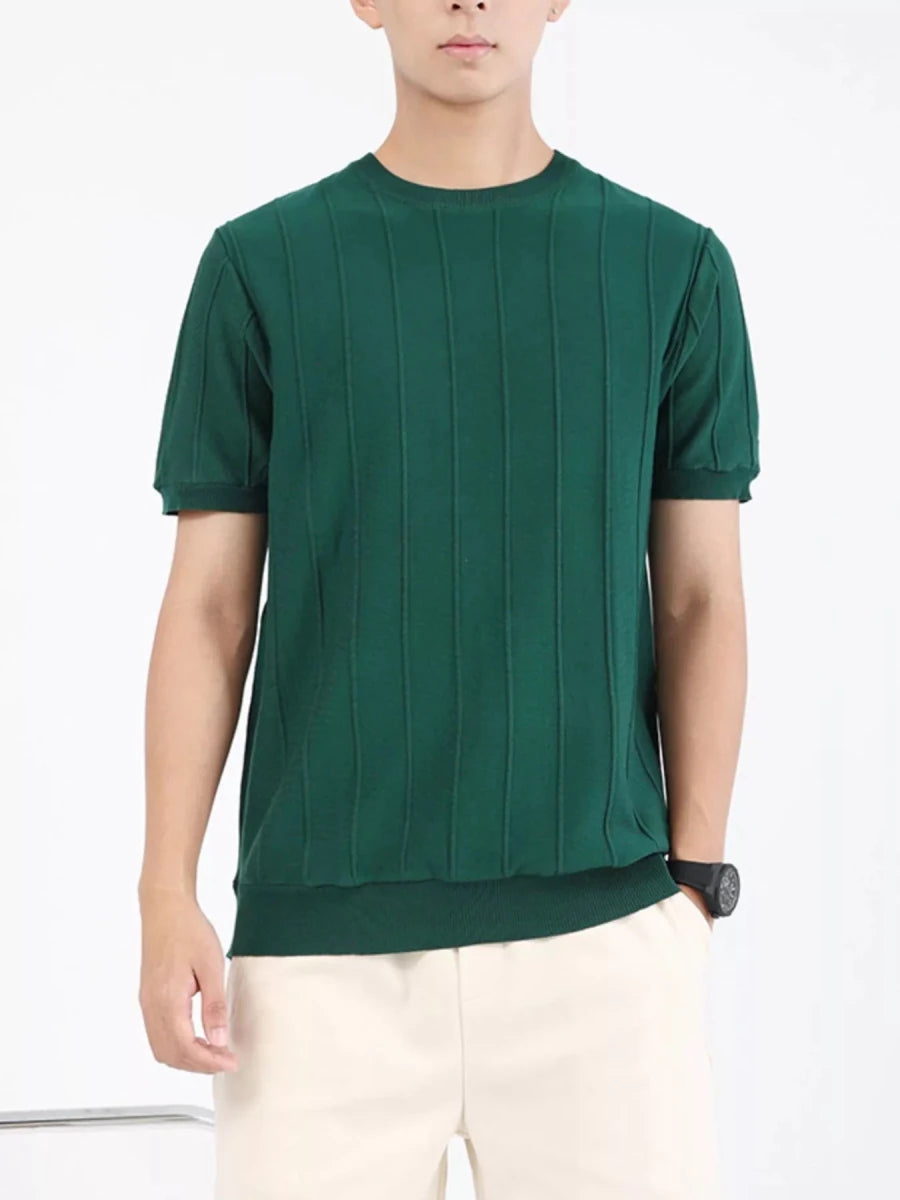 Men's Plus Size Textured Short Sleeve T-Shirt - WowStore.live