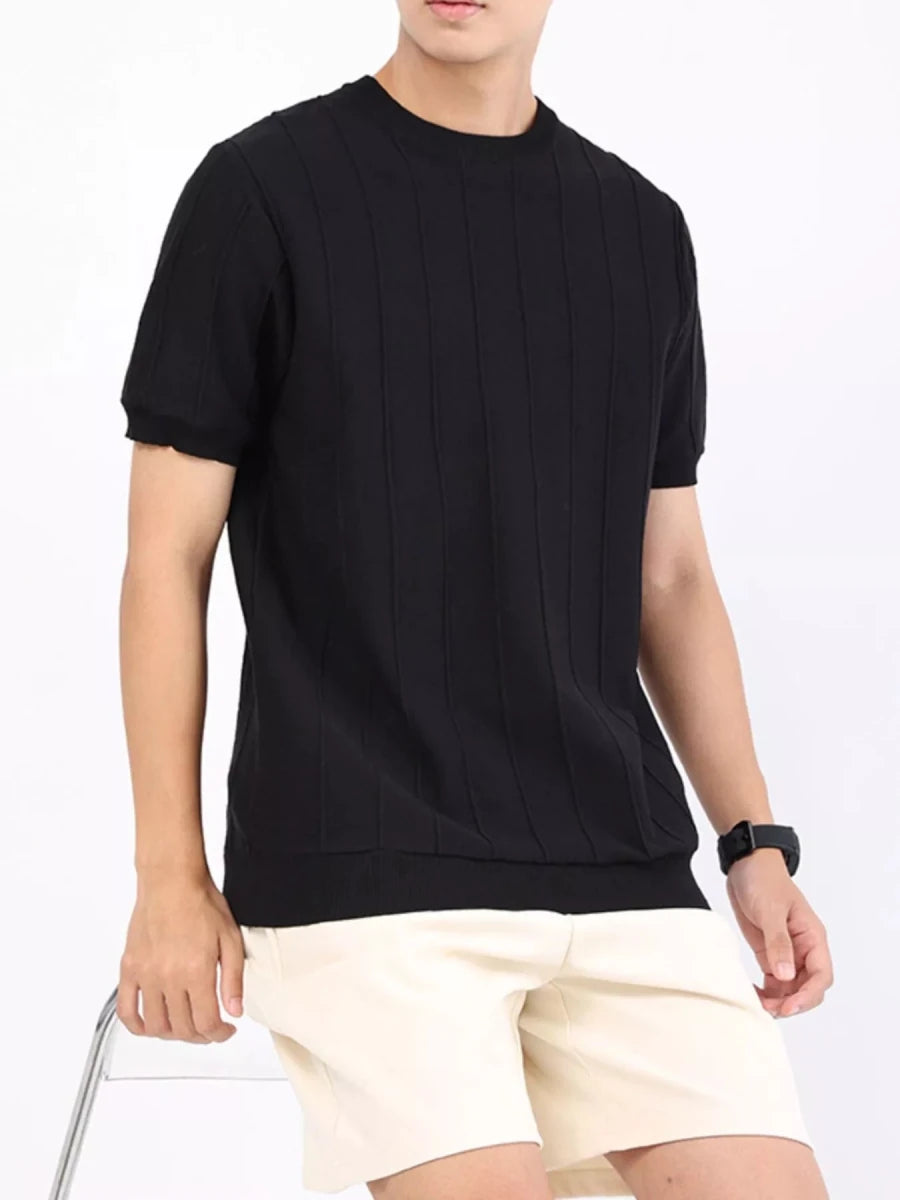 Men's Plus Size Textured Short Sleeve T-Shirt - WowStore.live