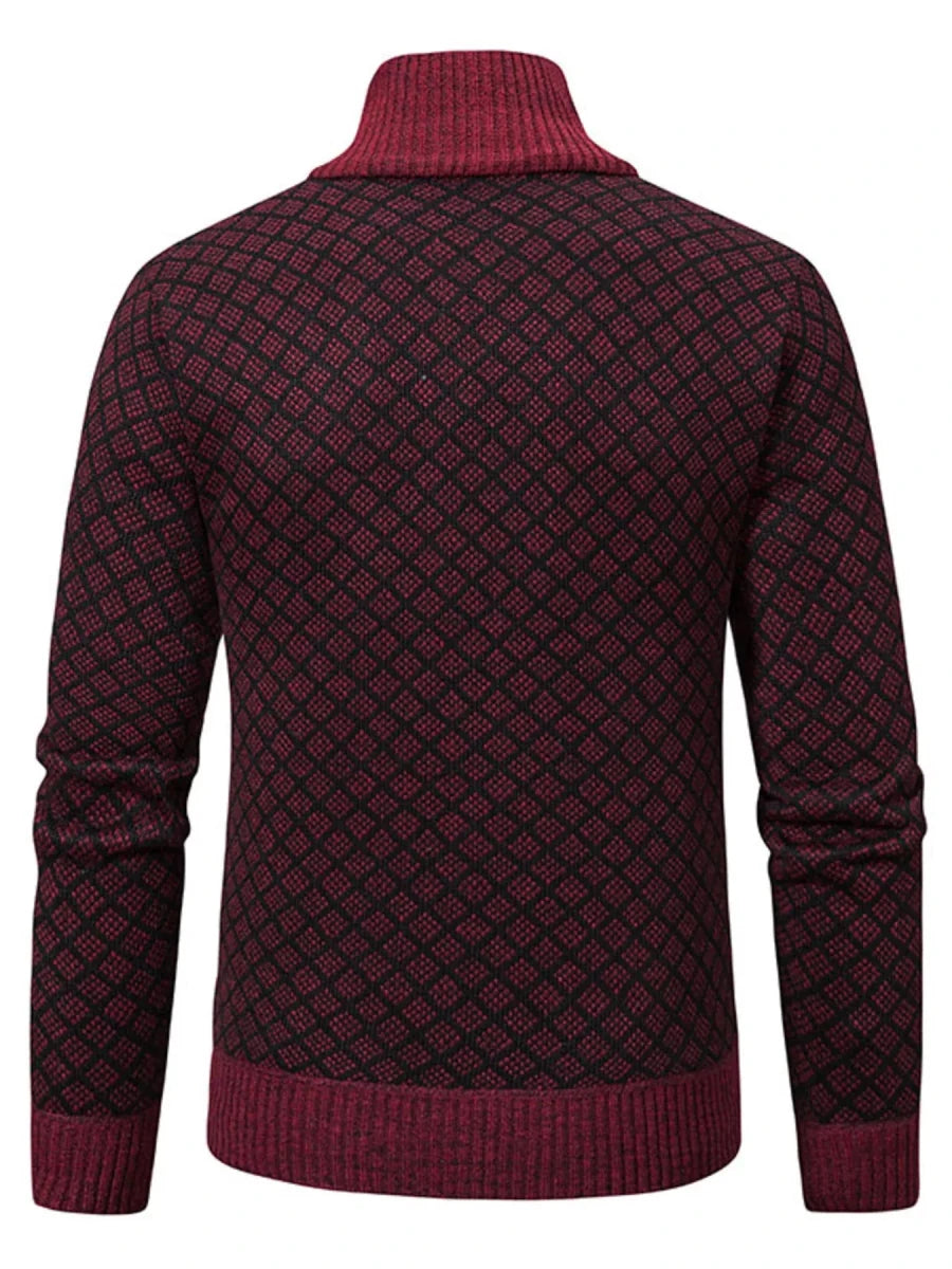 Men's Plus Size Textured Zip-Up Cardigan - WowStore.live