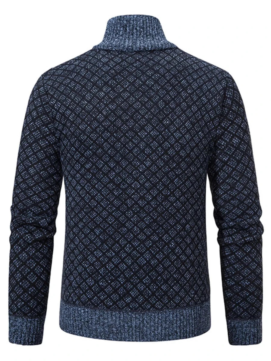 Men's Plus Size Textured Zip-Up Cardigan - WowStore.live