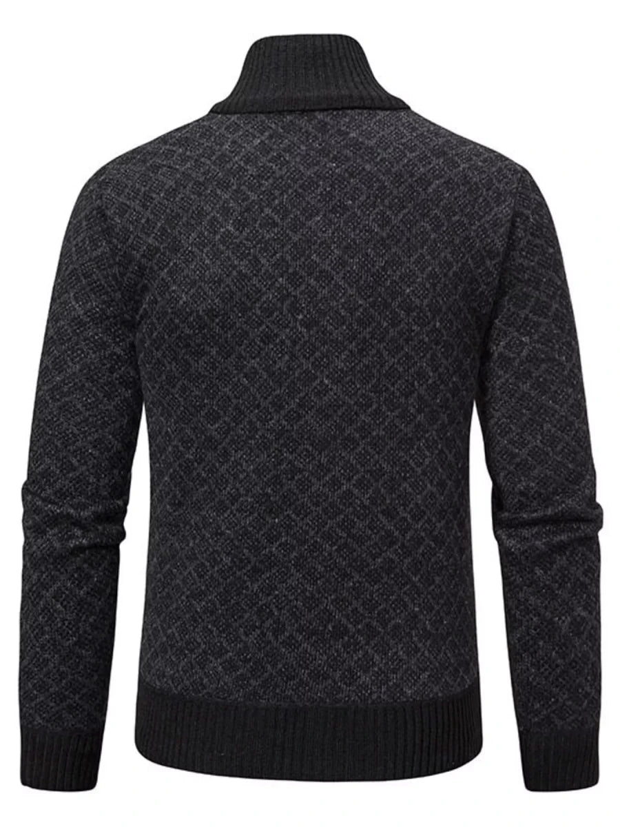 Men's Plus Size Textured Zip-Up Cardigan - WowStore.live