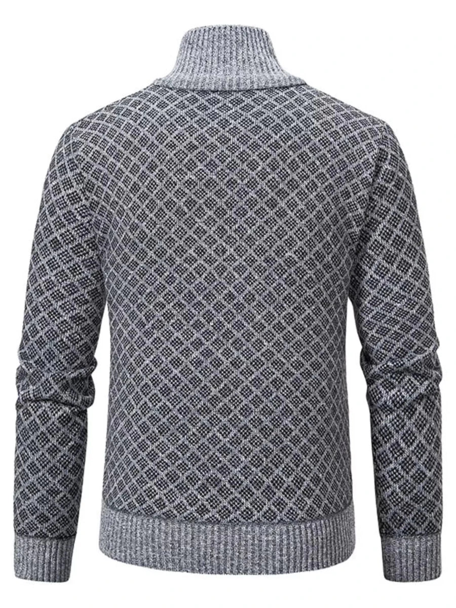 Men's Plus Size Textured Zip-Up Cardigan - WowStore.live