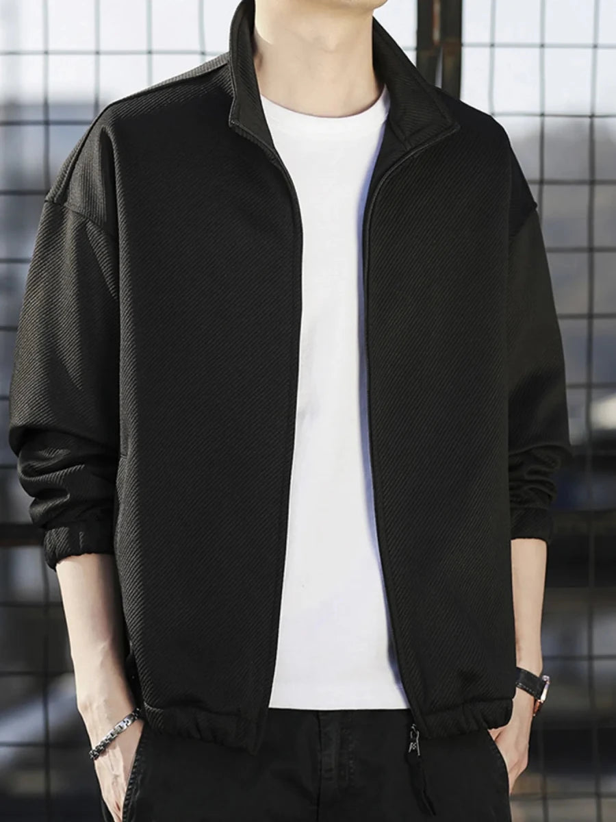 Men's Plus Size Zip Up Long Sleeve Jacket - Wow Store