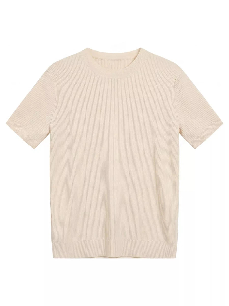 Men's Ribbed Knit Short Sleeve T-Shirt - WowStore.live
