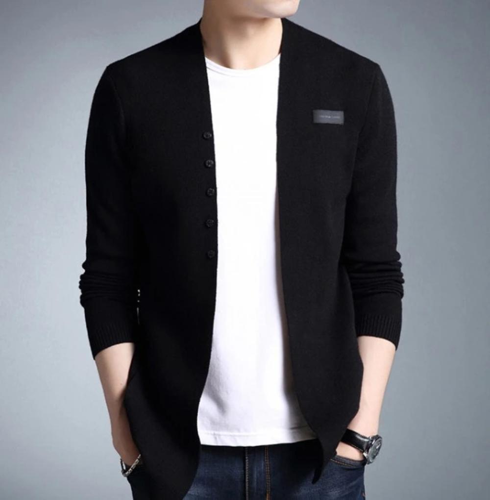 Mens Slim Fit Cardigan with Button Design - Wow Store