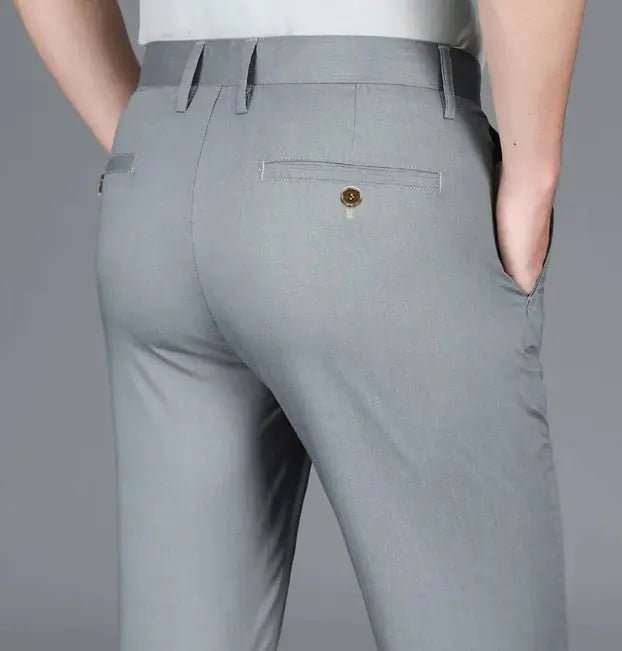 Men's Wrinkle - Free Performance Casual Pants - Non - Iron Stretch Trousers | wowstore.live - Wow Store