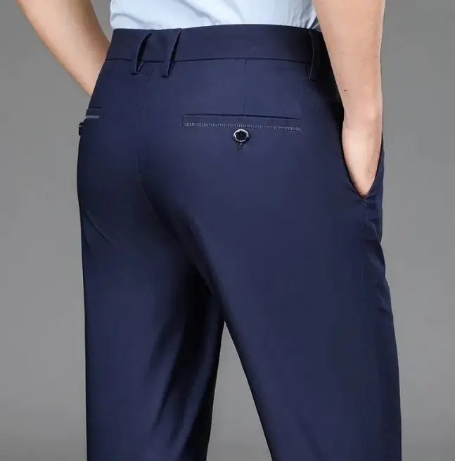 Men's Wrinkle - Free Performance Casual Pants - Non - Iron Stretch Trousers | wowstore.live - Wow Store