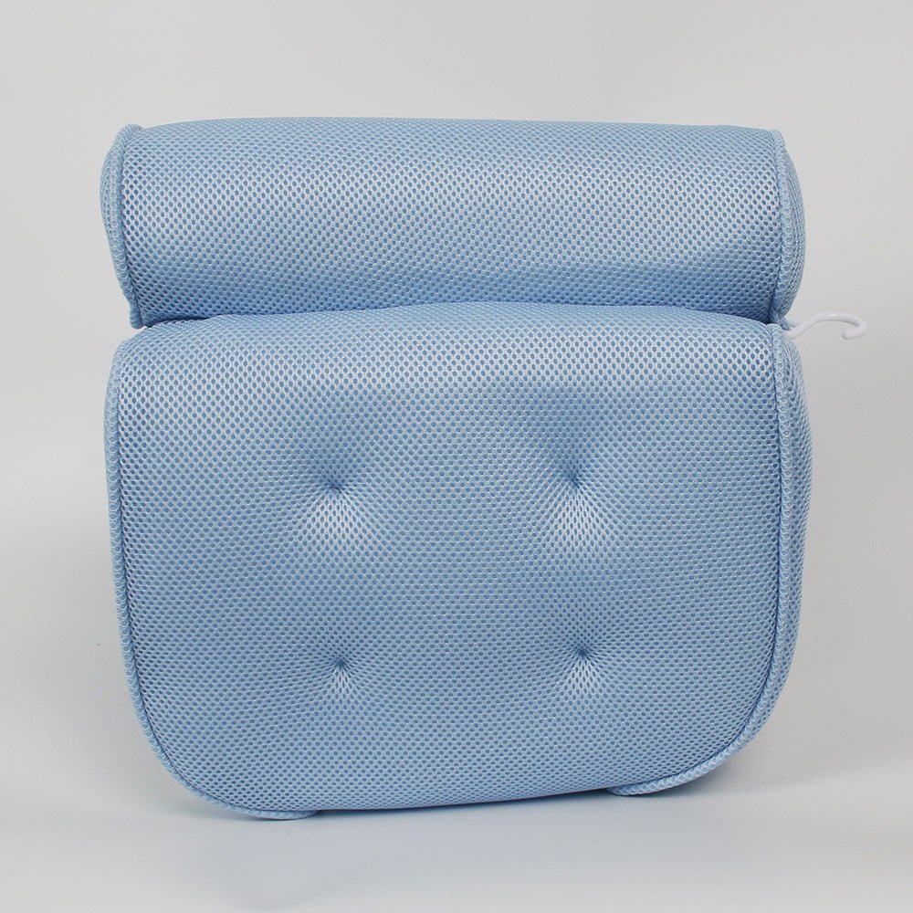 Mesh Bath Pillow with Suction Cups in blue