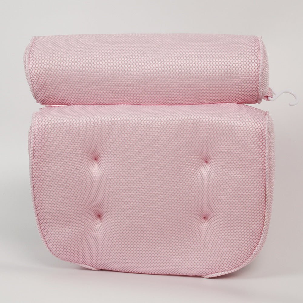 Mesh Bath Pillow with Suction Cups in pink