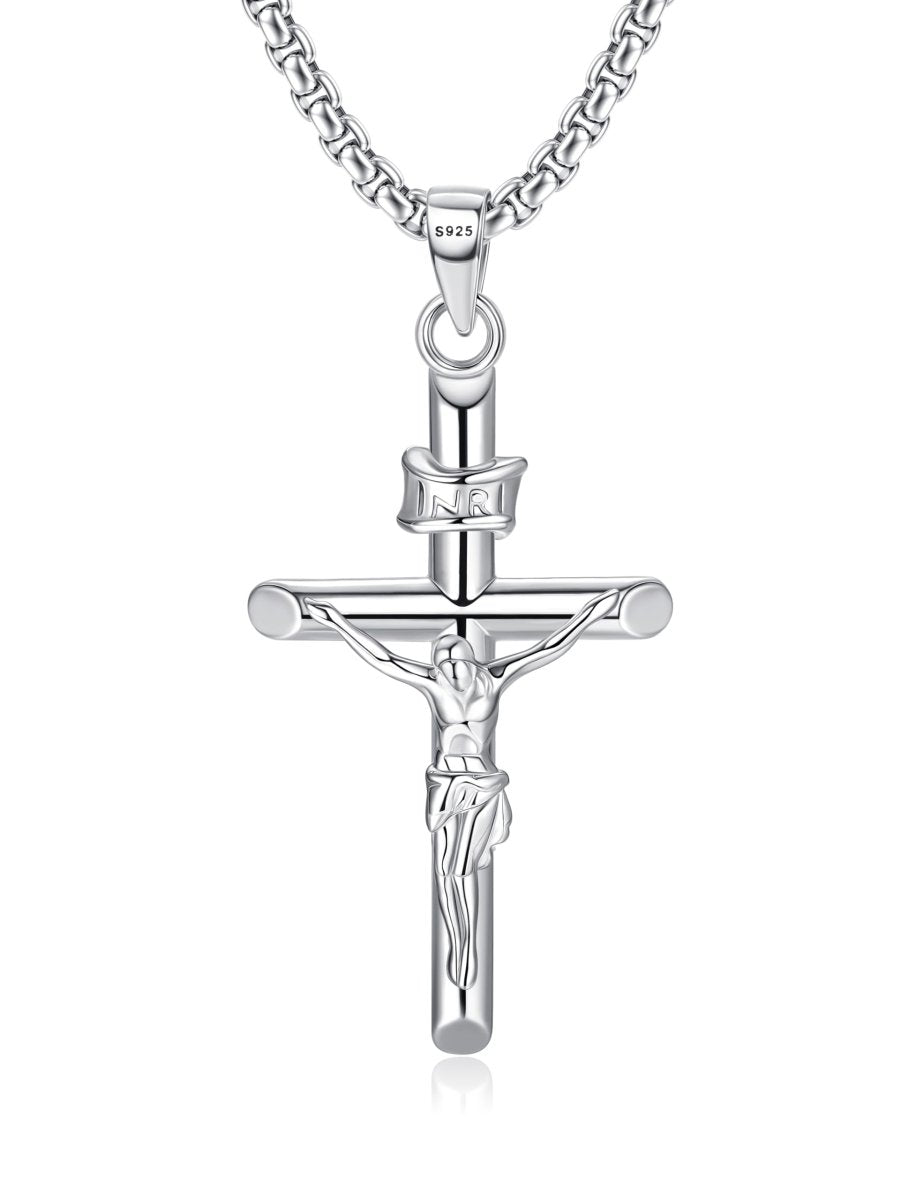 MILACOLATO 925 Sterling Silver Crucifix Necklace for Men Women 2mm Sterling Silver Rolo Chain Small Crucifix Pendant... - Wow Store