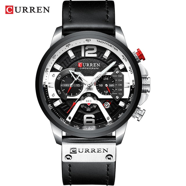 Military Leather Chronograph Wristwatch - Wow Store