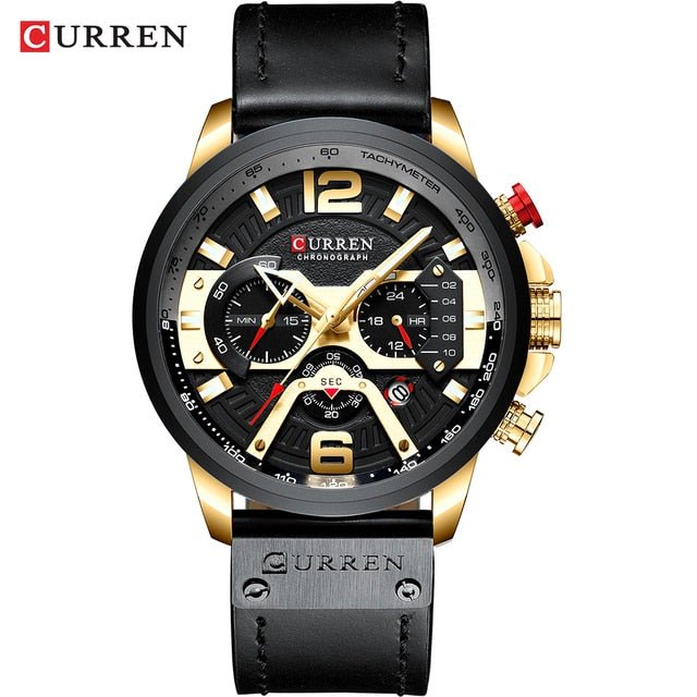 Military Leather Chronograph Wristwatch - Wow Store