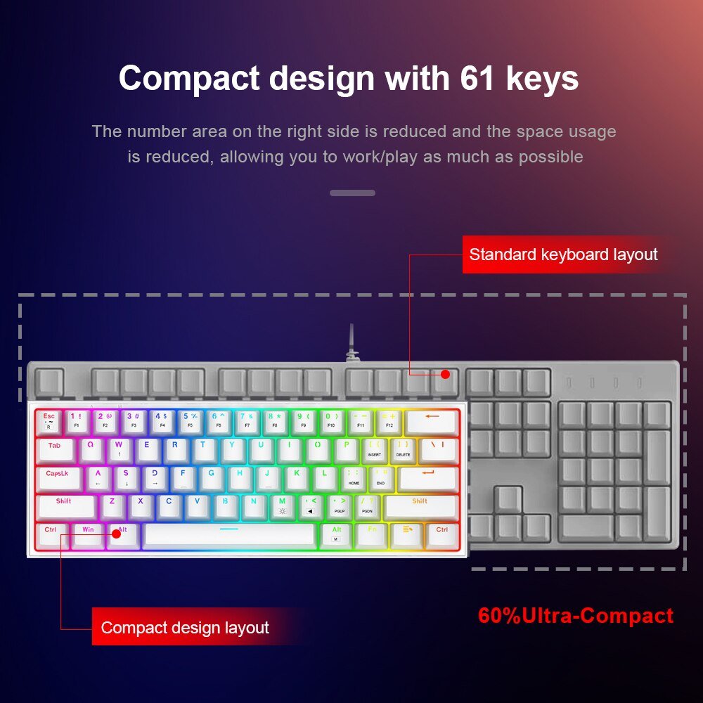 Mini Mechanical Gaming Wired Keyboard - Wow Store
