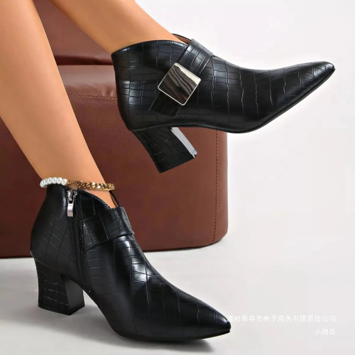 Mirage Platform Point Toe Block Heel Boots - WowStore.live