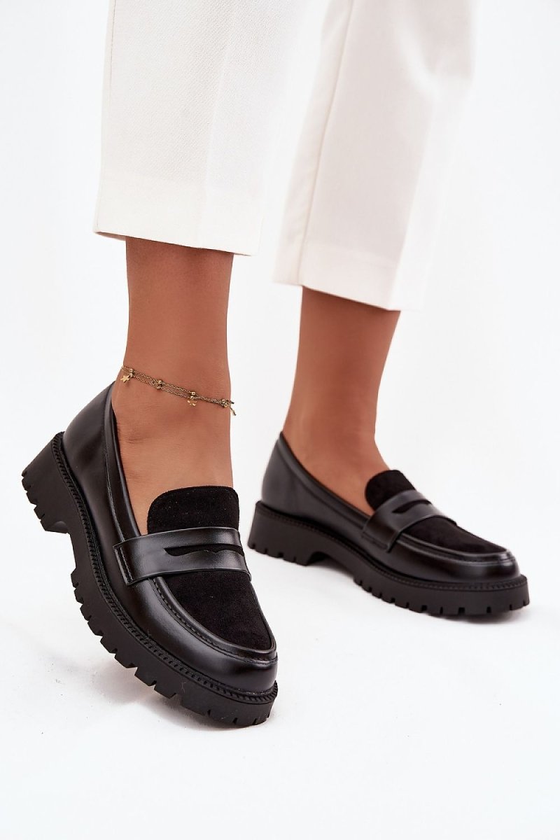 Top-down view of Step In Style moccasins