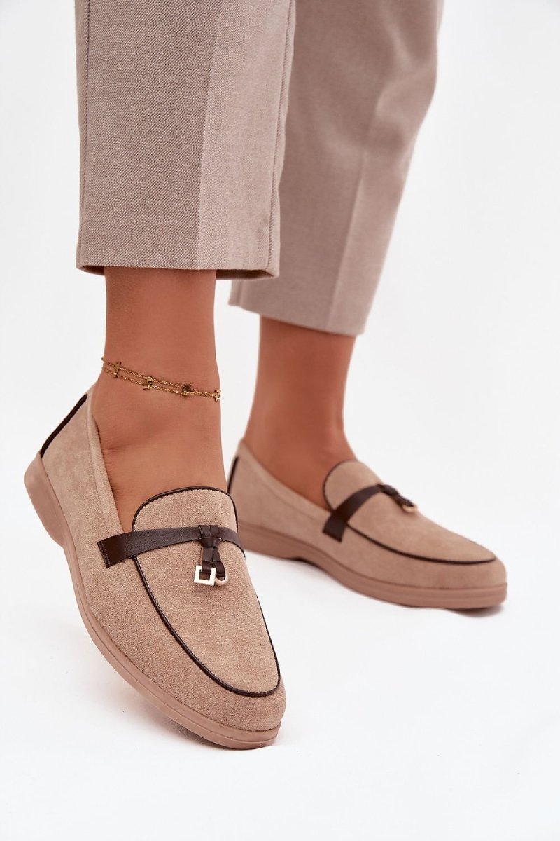 Beige Moccasins Model 221177 - Front View