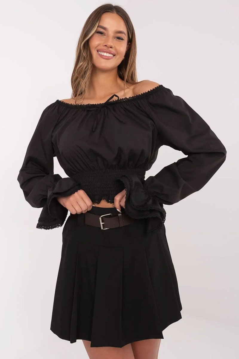 Modern Pleated Skirt/Skort with Belt 209515 - Italy Moda | Wow Store - Wow Store