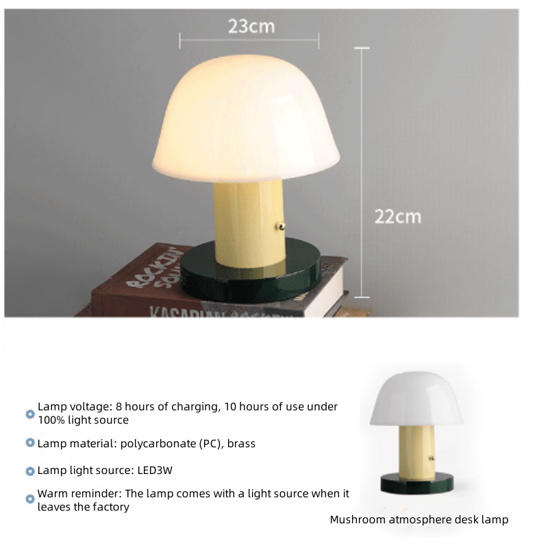 Mushroom Rechargeable Desk Lamp - Wow Store