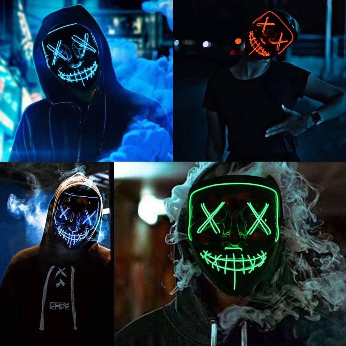 Neon Glow LED Halloween Mask - WowStore.live