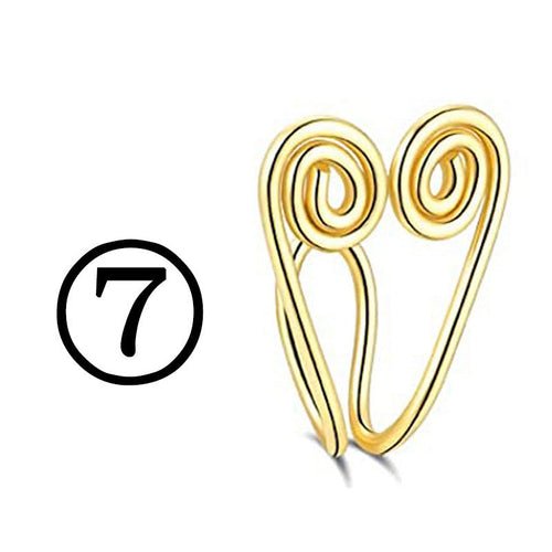 New Twisted Geometric Hollow Stainless Steel Non - hole Fake Nose - Wow Store