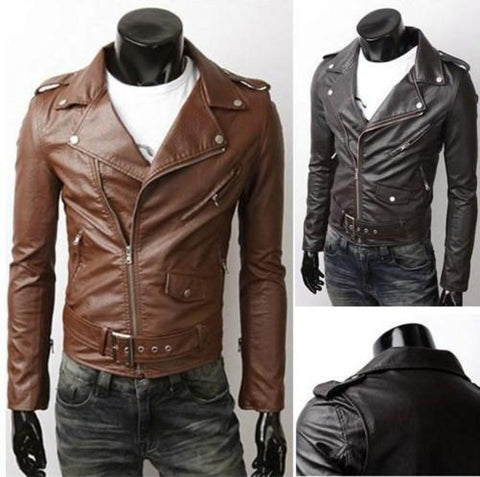 Ninja Stealth Black Mens Faux Leather Biker Jacket - Wow Store