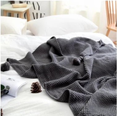 Nordic Fringed Knit Wool Blanket - Wow Store