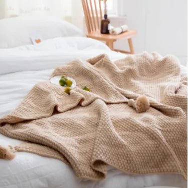 Nordic Fringed Knit Wool Blanket - Wow Store