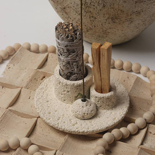 Nordic Style All - in - 1 Candle Holder, Sage, Incense & Palo Santo Burner - Wow Store