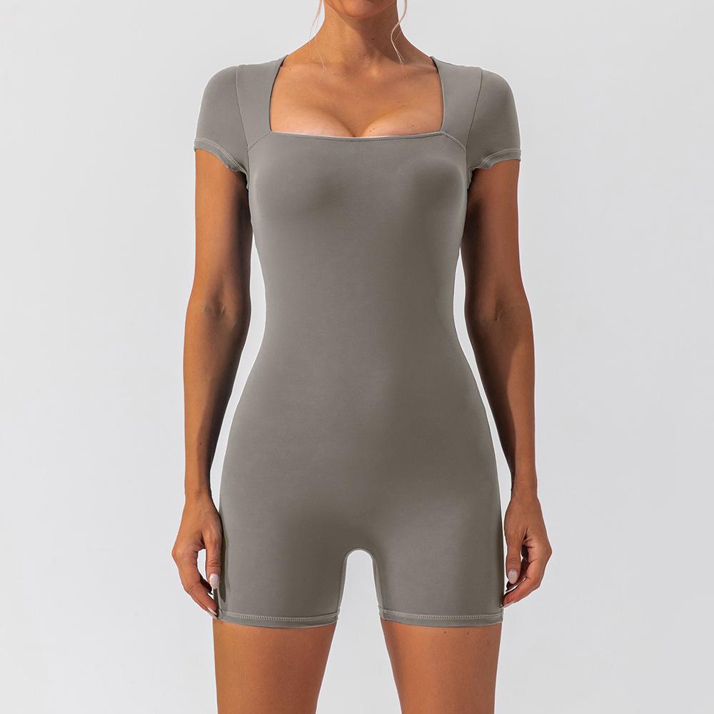 Nude Yoga Short Sleeve Bodysuit – breathable activewear with short sleeves and seamless design