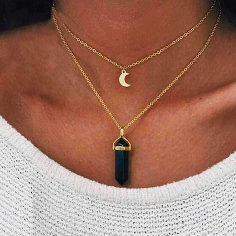 Obelisk Crescent Moon Necklace | Wow Store - Wow Store