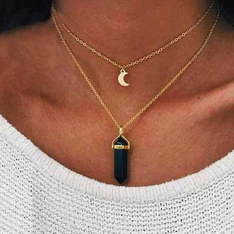 Obelisk Crescent Moon Necklace | Wow Store - Wow Store