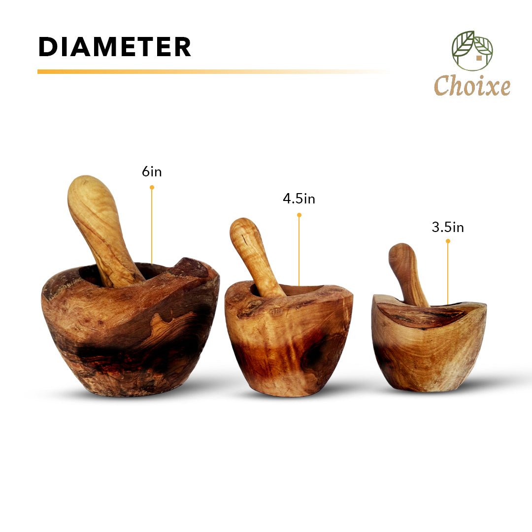 Olive Wood Rustic Mortar and Pestle - Wow Store