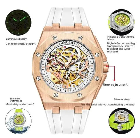 ONOLA Automatic Mechanical Skeleton Watch - Wow Store
