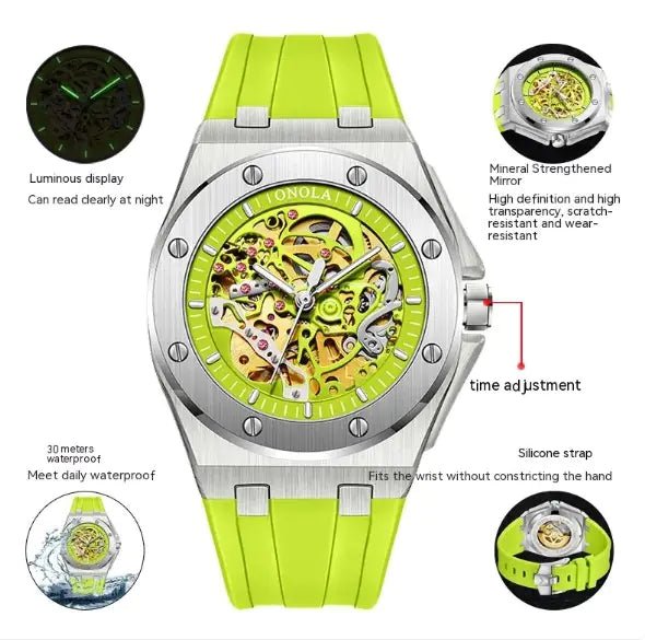 ONOLA Automatic Mechanical Skeleton Watch - Wow Store