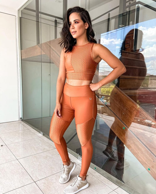 ORANGE BLOSSOM CROPPED SPORTS BRA - Wow Store