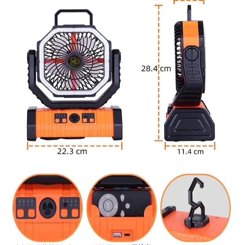Outdoor Household Power Bank LED Light Camping Fan - Wow Store