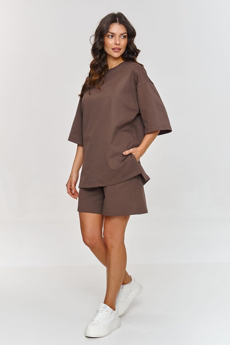 Oversized Cotton Comfort Tracksuit Set model 210714 - Makadamia | Wow Store - Wow Store