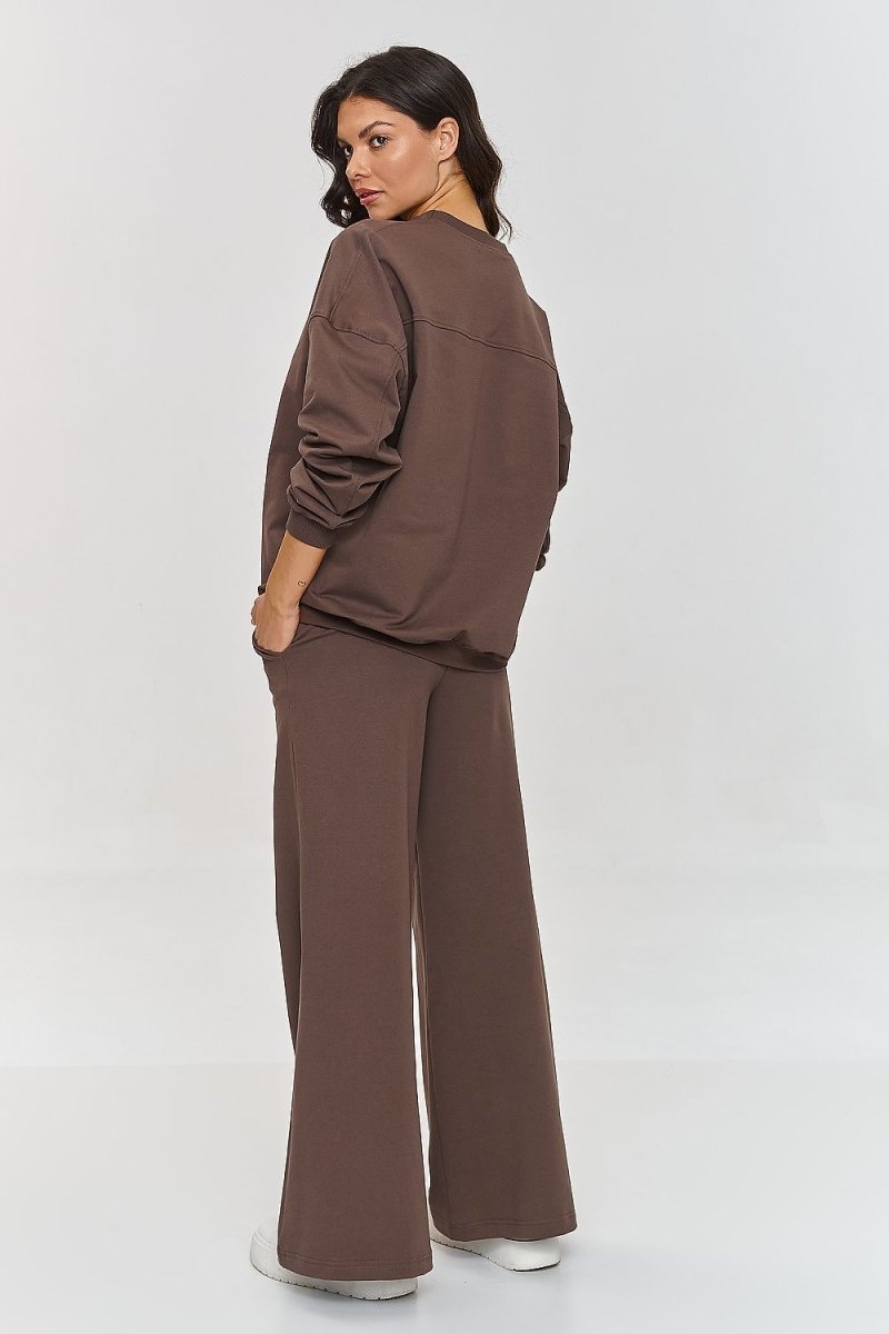 Oversized Cotton Flared Tracksuit Set 209638 - Makadamia | Wow Store - Wow Store