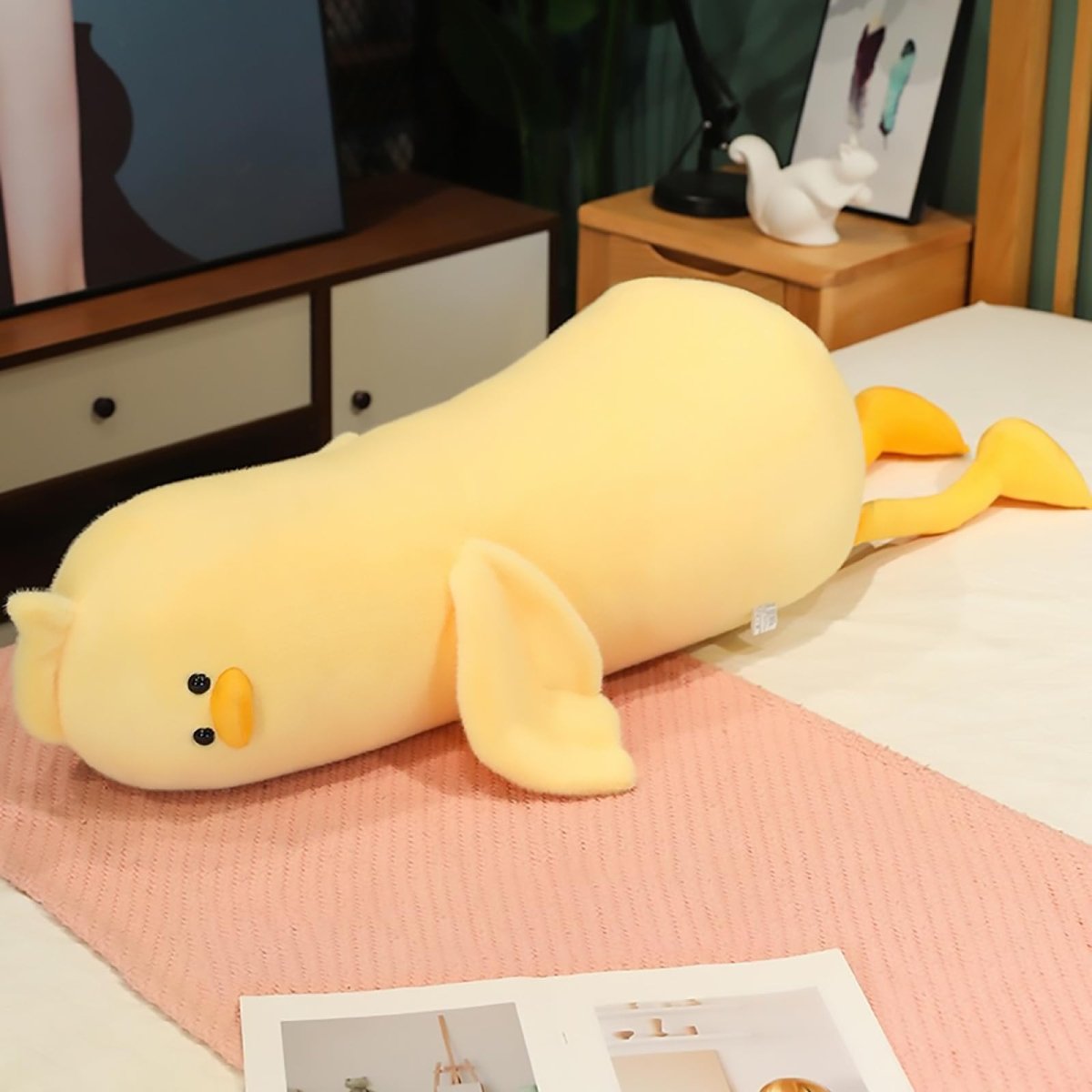 Oversized Long Duck Plush Pillow - Yellow - WowStore.live