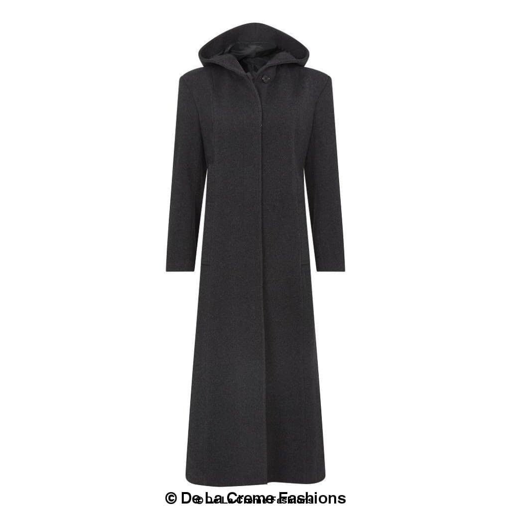 Oversized Wool Blend Hooded Long Coat (1716) - Wow Store