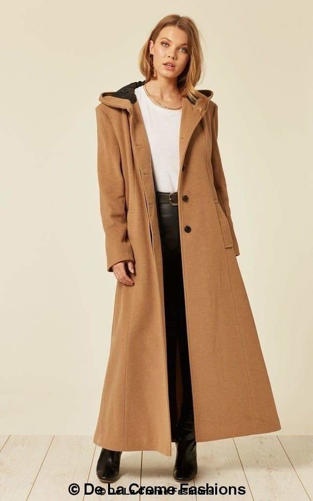 Oversized Wool Blend Hooded Long Coat (1716) - Wow Store