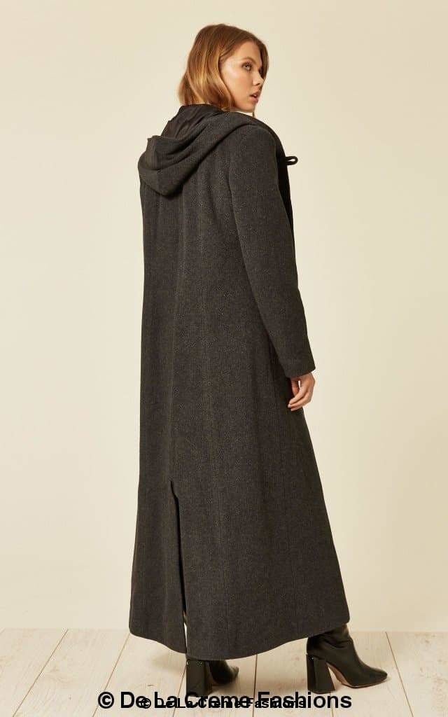 Oversized Wool Blend Hooded Long Coat (1716) - Wow Store