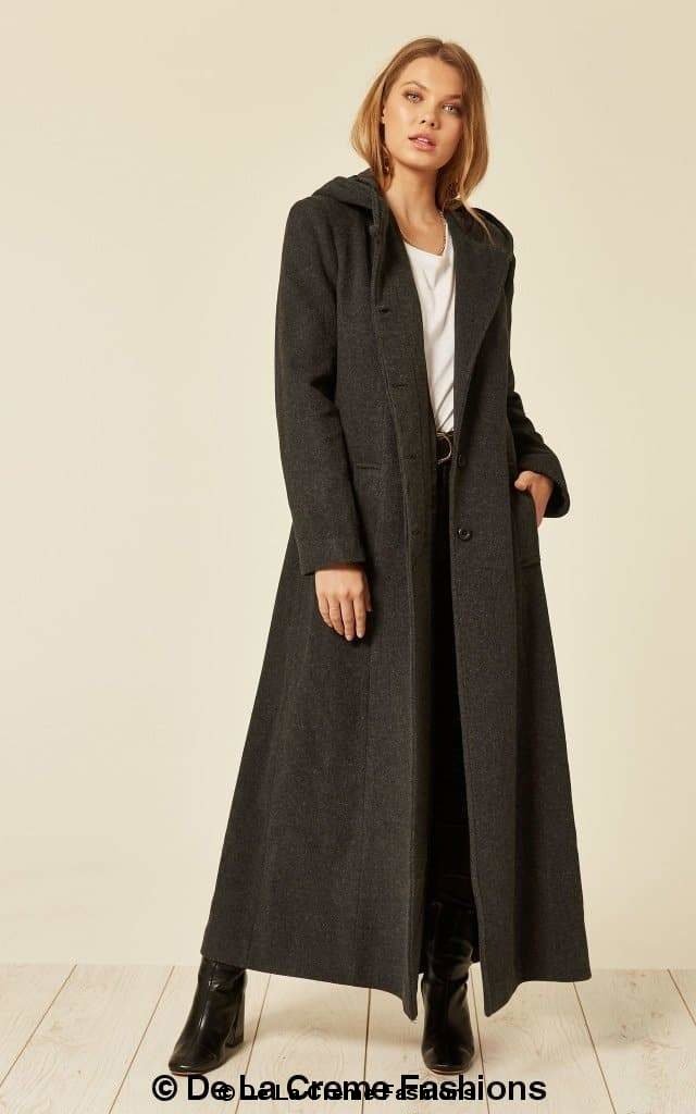 Oversized Wool Blend Hooded Long Coat (1716) - Wow Store
